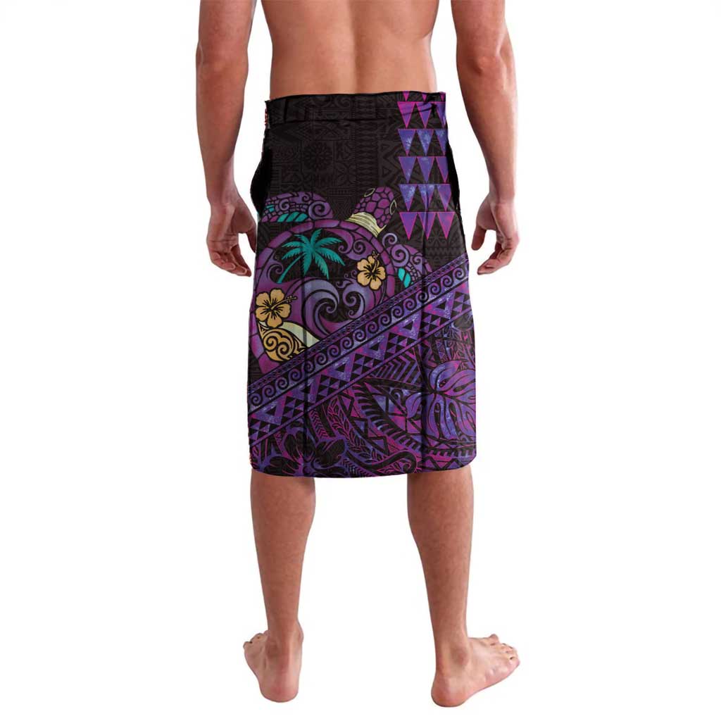 Hawaiian Abstract Sea Turtle Lavalava Polynesian Tapa Art and Kakau Tattoo Purple WaterColor - Polynesian Pride