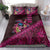 Hawaiian Abstract Sea Turtle Bedding Set Polynesian Tapa Art and Kakau Tattoo Pink WaterColor - Polynesian Pride