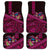 Hawaiian Abstract Sea Turtle Car Mats Polynesian Tapa Art and Kakau Tattoo Pink WaterColor - Polynesian Pride