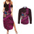 Hawaiian Abstract Sea Turtle Couples Matching Summer Maxi Dress and Long Sleeve Button Shirt Polynesian Tapa Art and Kakau Tattoo Pink WaterColor - Polynesian Pride
