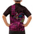 Hawaiian Abstract Sea Turtle Family Matching Mermaid Dress and Hawaiian Shirt Polynesian Tapa Art and Kakau Tattoo Pink WaterColor - Polynesian Pride