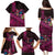 Hawaiian Abstract Sea Turtle Family Matching Puletasi and Hawaiian Shirt Polynesian Tapa Art and Kakau Tattoo Pink WaterColor - Polynesian Pride