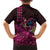 Hawaiian Abstract Sea Turtle Family Matching Summer Maxi Dress and Hawaiian Shirt Polynesian Tapa Art and Kakau Tattoo Pink WaterColor - Polynesian Pride