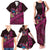 Hawaiian Abstract Sea Turtle Family Matching Tank Maxi Dress and Hawaiian Shirt Polynesian Tapa Art and Kakau Tattoo Pink WaterColor - Polynesian Pride