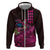 Hawaiian Abstract Sea Turtle Hoodie Polynesian Tapa Art and Kakau Tattoo Pink WaterColor - Polynesian Pride