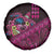 Hawaiian Abstract Sea Turtle Spare Tire Cover Polynesian Tapa Art and Kakau Tattoo Pink WaterColor - Polynesian Pride