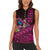 Hawaiian Abstract Sea Turtle Women Sleeveless Polo Shirt Polynesian Tapa Art and Kakau Tattoo Pink WaterColor - Polynesian Pride