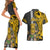 Hawaii Island Couples Matching Short Sleeve Bodycon Dress and Hawaiian Shirt Hawaiian Warrior and Kakau Symbols Abstract Tattoo LT03 - Polynesian Pride