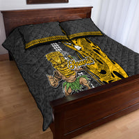 Hawaii Island Quilt Bed Set Hawaiian Warrior and Kakau Symbols Abstract Tattoo LT03 - Polynesian Pride