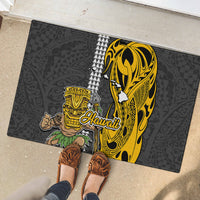 Hawaii Island Rubber Doormat Hawaiian Warrior and Kakau Symbols Abstract Tattoo LT03 - Polynesian Pride