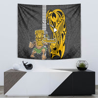 Hawaii Island Tapestry Hawaiian Warrior and Kakau Symbols Abstract Tattoo LT03 - Polynesian Pride