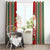 Kiribati Christmas Window Curtain Santa With Gift Bag Behind Ribbons Seamless Red Maori LT03 - Polynesian Pride