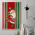 Custom Kiribati Christmas Canvas Wall Art Santa With Gift Bag Behind Ribbons Seamless Red Maori LT03 - Polynesian Pride