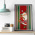 Custom Kiribati Christmas Canvas Wall Art Santa With Gift Bag Behind Ribbons Seamless Red Maori LT03 - Polynesian Pride