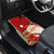 Custom Kiribati Christmas Car Mats Santa With Gift Bag Behind Ribbons Seamless Red Maori LT03 - Polynesian Pride