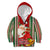 Custom Kiribati Christmas Kid Hoodie Santa With Gift Bag Behind Ribbons Seamless Red Maori LT03 - Polynesian Pride