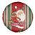 Custom Kiribati Christmas Spare Tire Cover Santa With Gift Bag Behind Ribbons Seamless Red Maori LT03 - Polynesian Pride