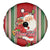 Custom Kiribati Christmas Spare Tire Cover Santa With Gift Bag Behind Ribbons Seamless Red Maori LT03 - Polynesian Pride