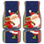 Custom Kiribati Christmas Car Mats Santa With Gift Bag Behind Ribbons Seamless Blue Maori LT03 Blue - Polynesian Pride