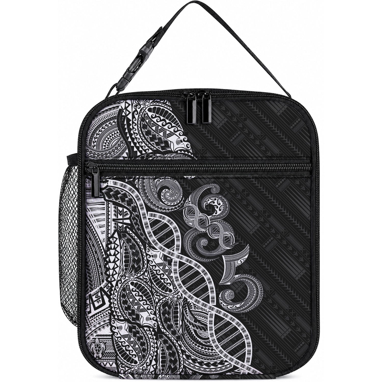 Samoan Traditional Tattoo 685 Lunch Bag Tribal Tatau DNA Black Color LT03 10.2 × 8.3 × 4.3 inch Black - Polynesian Pride