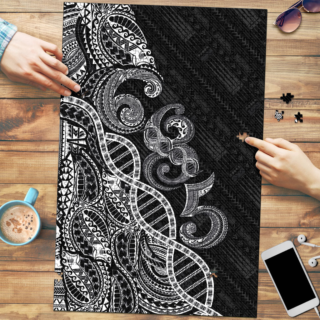 Samoan Traditional Tattoo 685 Puzzle Tribal Tatau DNA Black Color LT03 Black - Polynesian Pride