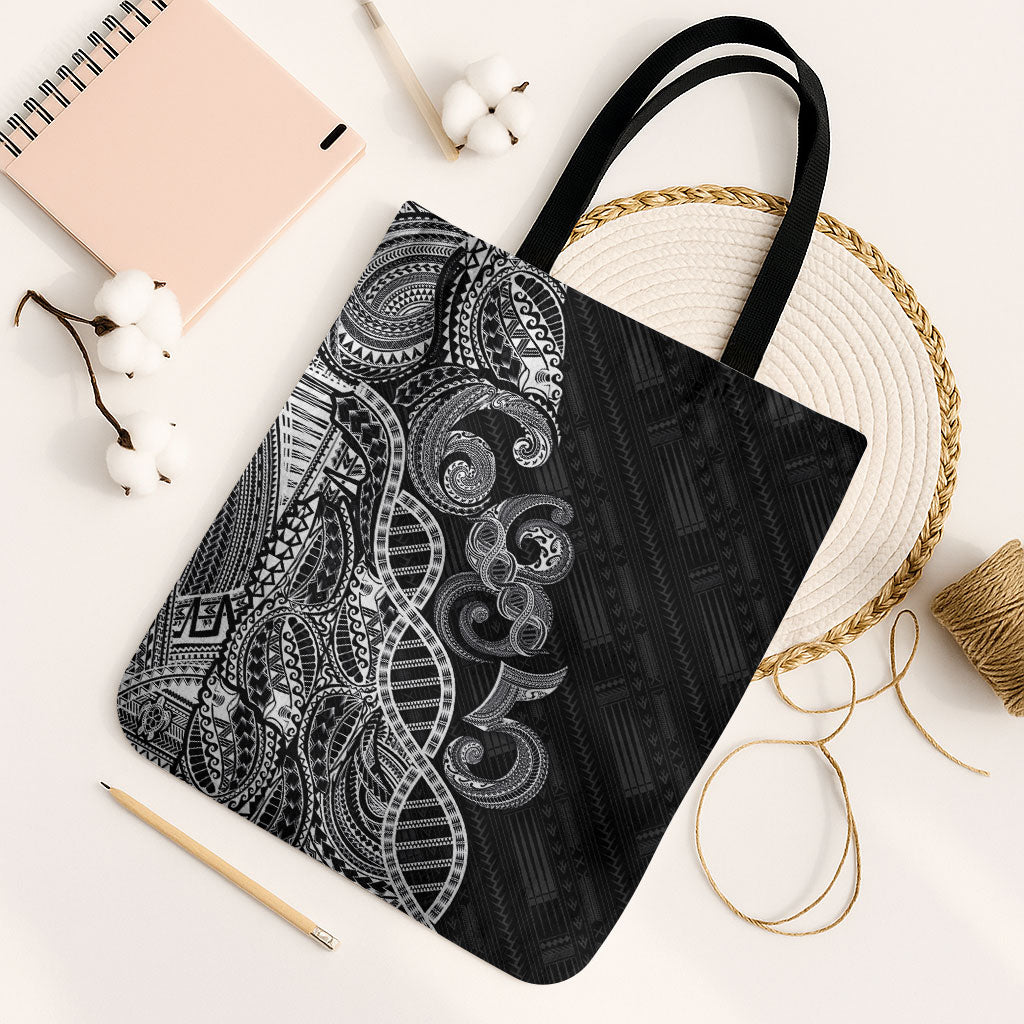 Samoan Traditional Tattoo 685 Tote Bag Tribal Tatau DNA Black Color LT03 Black Strap One Size Black - Polynesian Pride