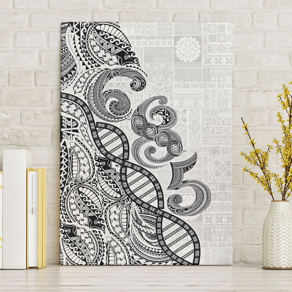 Samoan Traditional Tattoo 685 Canvas Wall Art Tribal Tatau DNA White Color LT03 Without Frame White - Polynesian Pride