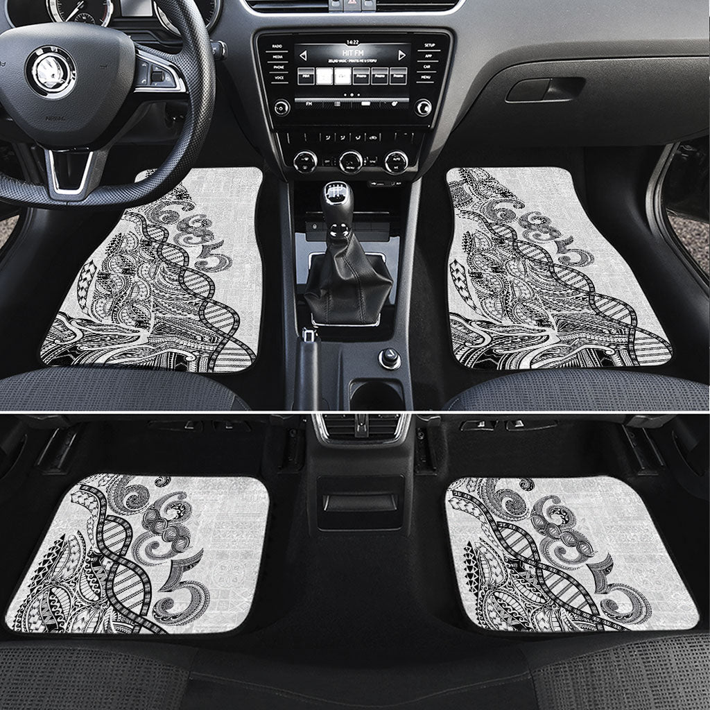 Samoan Traditional Tattoo 685 Car Mats Tribal Tatau DNA White Color LT03 Set 4pcs White - Polynesian Pride