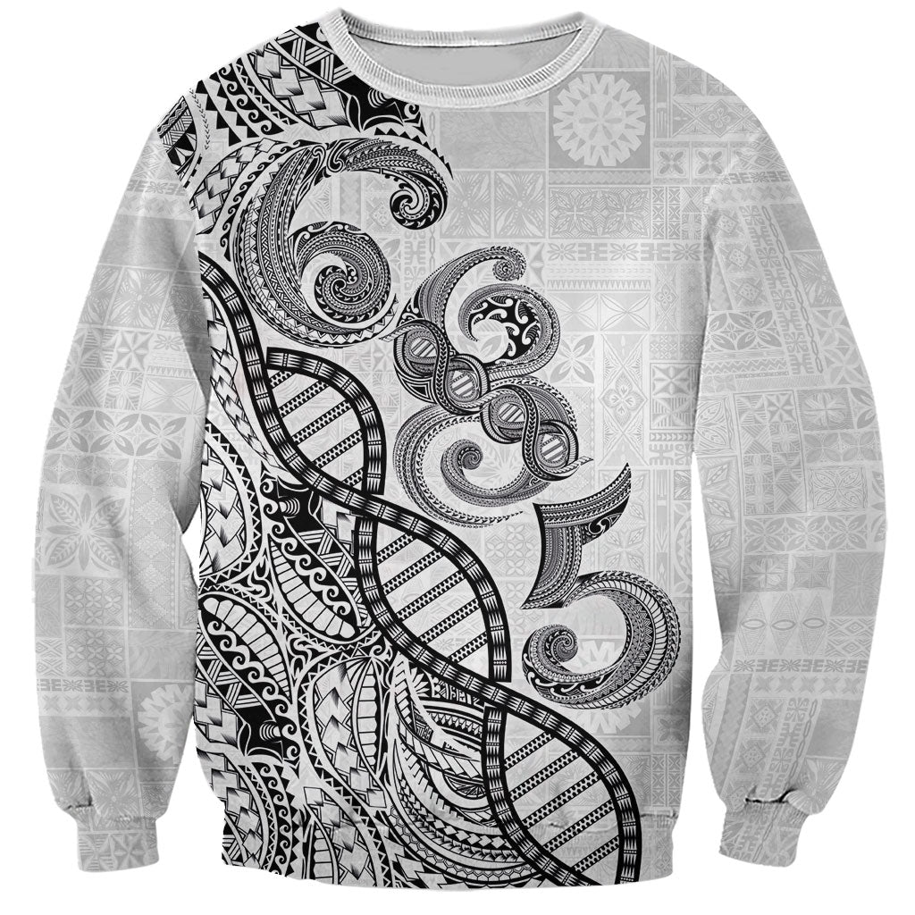 Samoan Traditional Tattoo 685 Sweatshirt Tribal Tatau DNA White Color LT03 Unisex White - Polynesian Pride