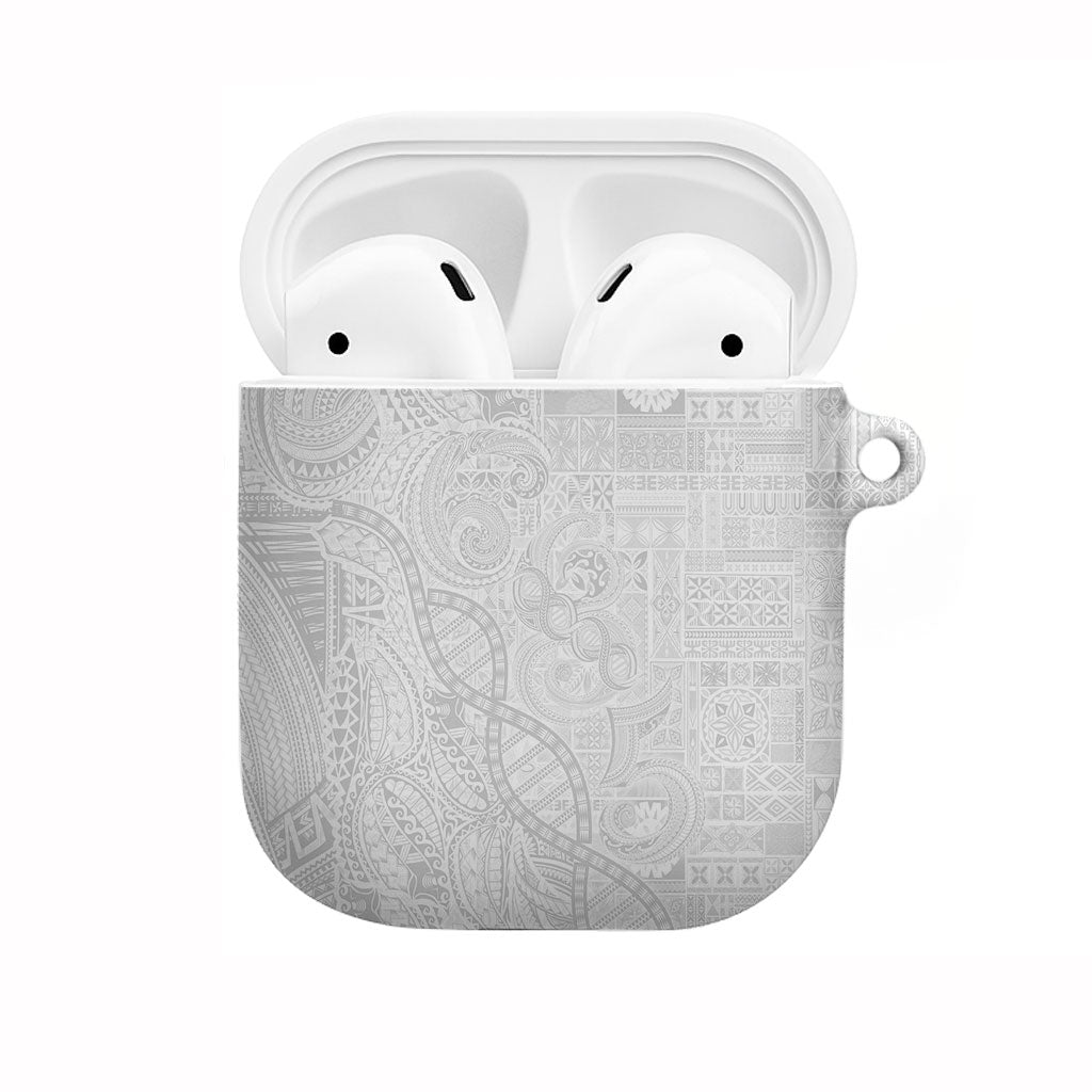 Samoan Traditional Tattoo 685 AirPods Case Tribal Tatau DNA All-White LT03 White - Polynesian Pride