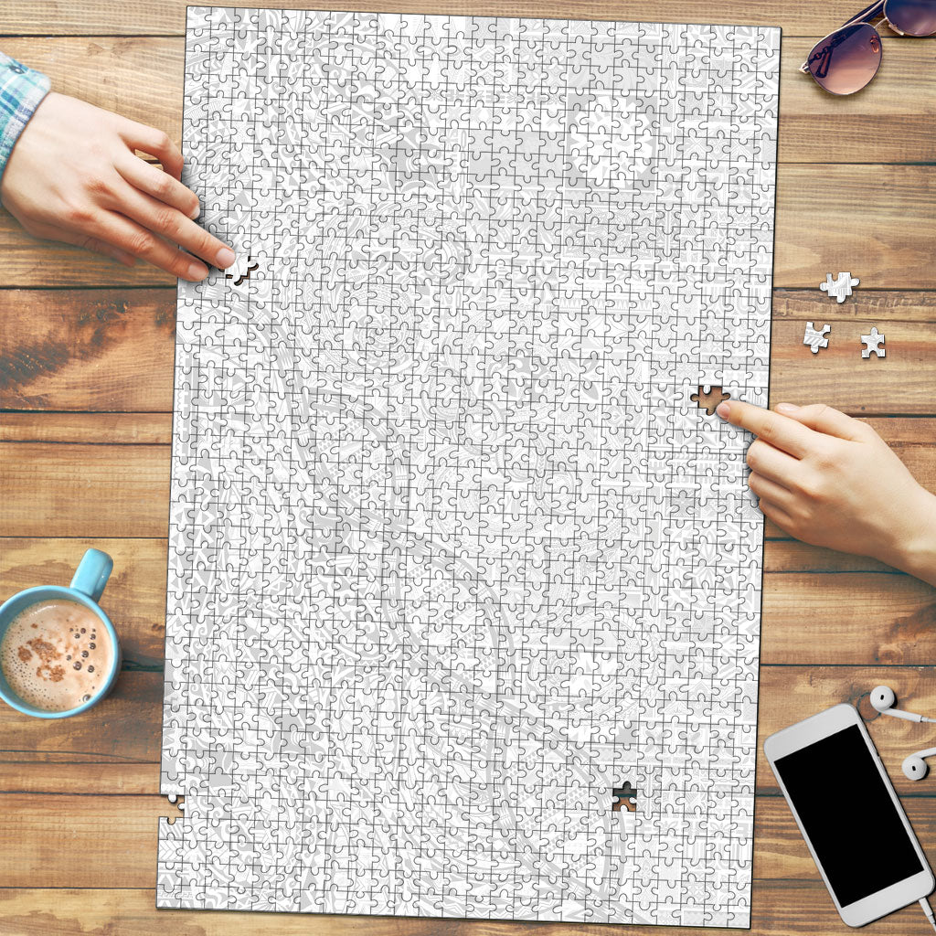 Samoan Traditional Tattoo 685 Puzzle Tribal Tatau DNA All-White LT03 White - Polynesian Pride
