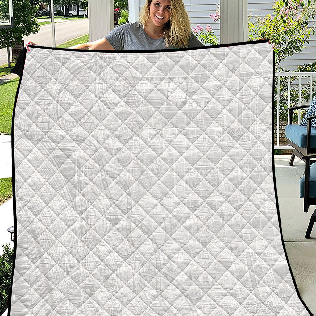 Samoan Traditional Tattoo 685 Quilt Tribal Tatau DNA All-White LT03 White - Polynesian Pride