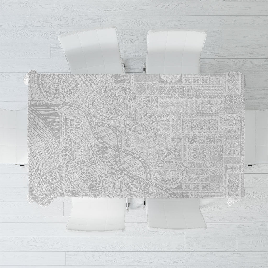 Samoan Traditional Tattoo 685 Tablecloth Tribal Tatau DNA All-White LT03 White - Polynesian Pride