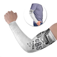 Super Samoa 685 Tribal Tattoo Arm Sleeves Siapo Pattern White Edition LT03 Set of 2 White - Polynesian Pride
