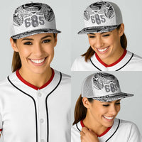 Super Samoa 685 Tribal Tattoo Baseball Net Cap Siapo Pattern White Edition LT03 - Polynesian Pride