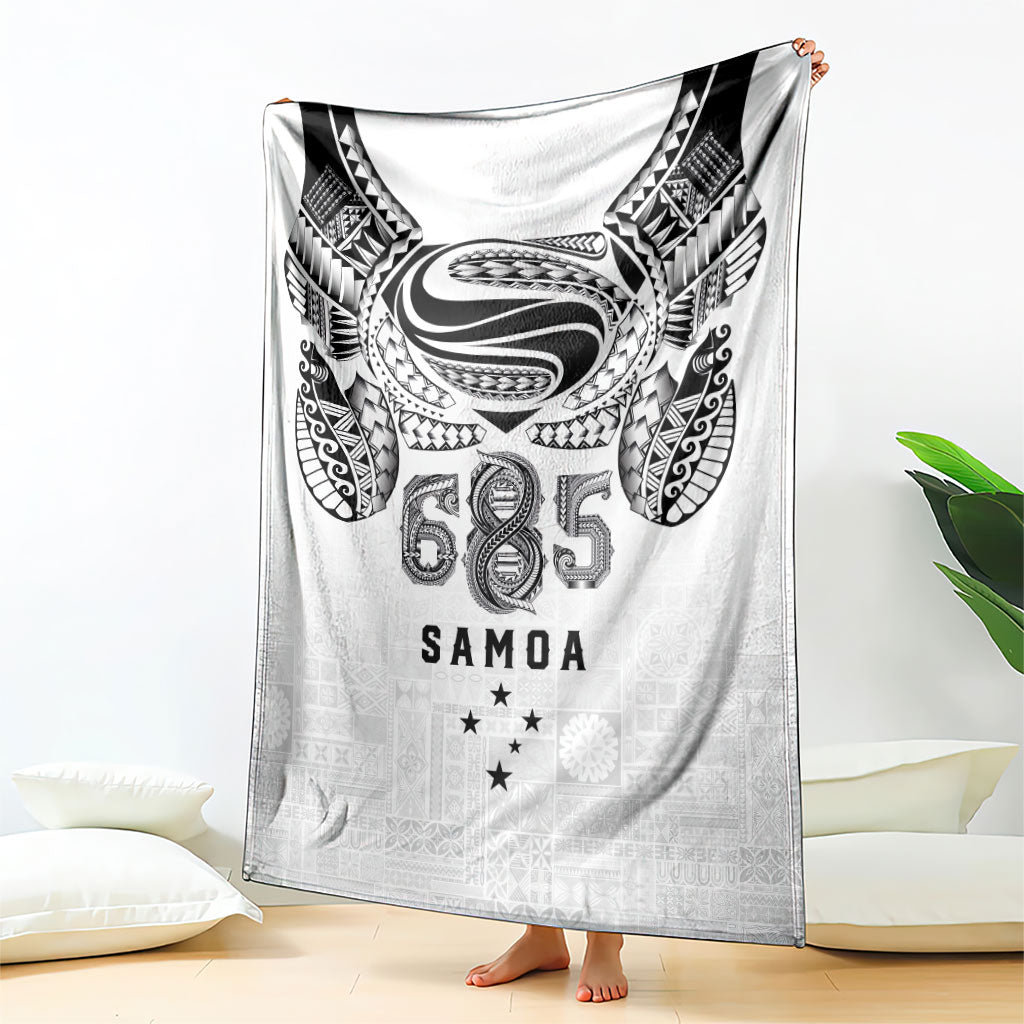 Super Samoa 685 Tribal Tattoo Blanket Siapo Pattern White Edition LT03 - Polynesian Pride