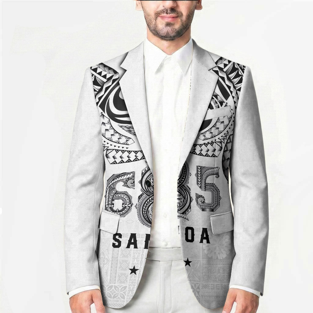 Super Samoa 685 Tribal Tattoo Blazer Siapo Pattern White Edition LT03 - Polynesian Pride