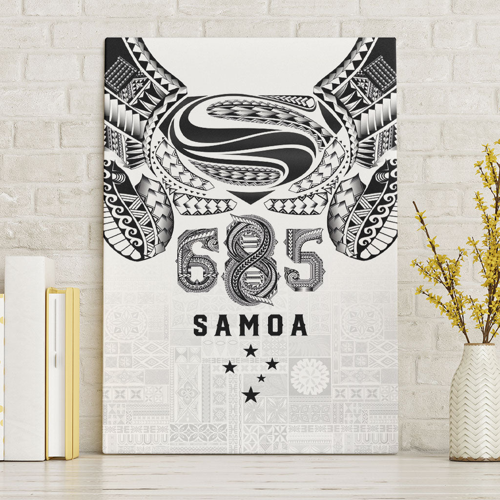 Super Samoa 685 Tribal Tattoo Canvas Wall Art Siapo Pattern White Edition LT03 Without Frame White - Polynesian Pride