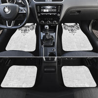 Super Samoa 685 Tribal Tattoo Car Mats Siapo Pattern White Edition LT03 Set 4pcs White - Polynesian Pride
