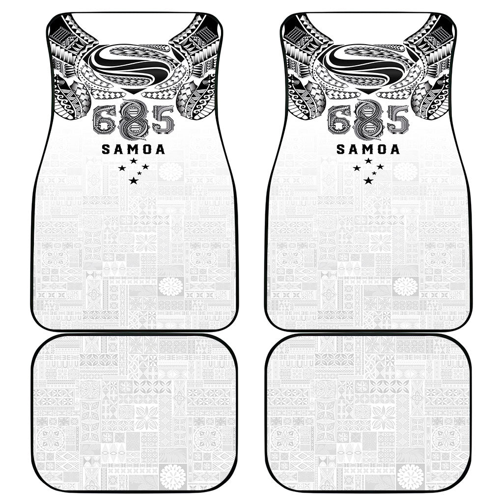 Super Samoa 685 Tribal Tattoo Car Mats Siapo Pattern White Edition LT03 - Polynesian Pride