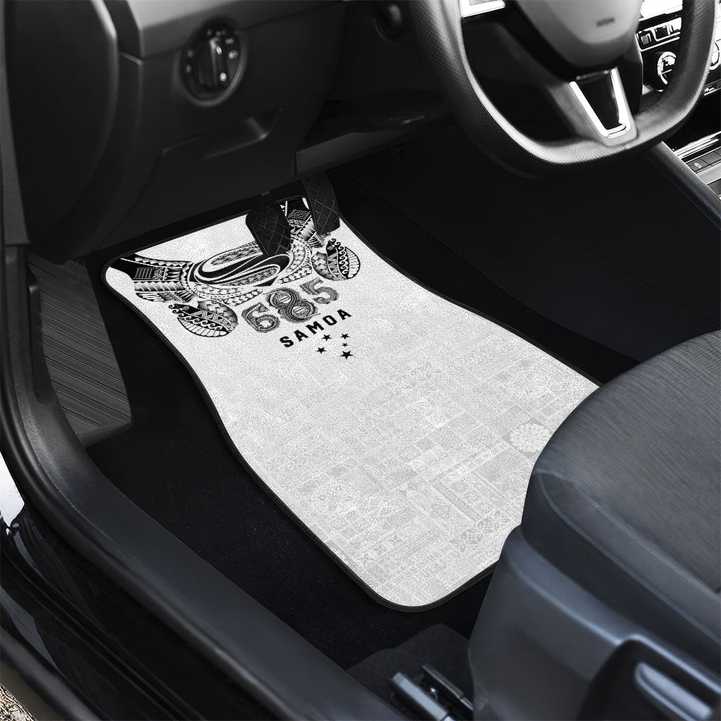 Super Samoa 685 Tribal Tattoo Car Mats Siapo Pattern White Edition LT03 - Polynesian Pride