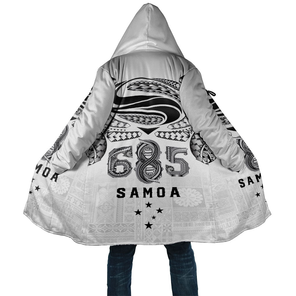 Super Samoa 685 Tribal Tattoo Cloak Siapo Pattern White Edition LT03 Unisex White - Polynesian Pride