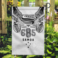 Super Samoa 685 Tribal Tattoo Garden Flag Siapo Pattern White Edition LT03 Garden Flag White - Polynesian Pride