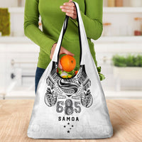 Super Samoa 685 Tribal Tattoo Grocery Bag Siapo Pattern White Edition LT03 - Polynesian Pride