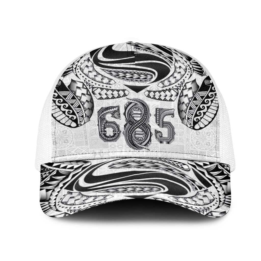 Super Samoa 685 Tribal Tattoo Mesh Trucker Cap Siapo Pattern White Edition LT03 One Size White White - Polynesian Pride
