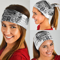 Super Samoa 685 Tribal Tattoo Neck Gaiter Siapo Pattern White Edition LT03 - Polynesian Pride