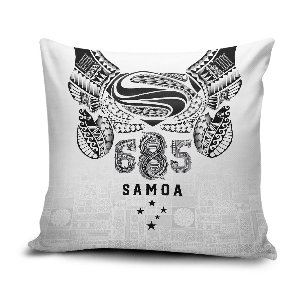 Super Samoa 685 Tribal Tattoo Pillow Cover Siapo Pattern White Edition LT03 White - Polynesian Pride