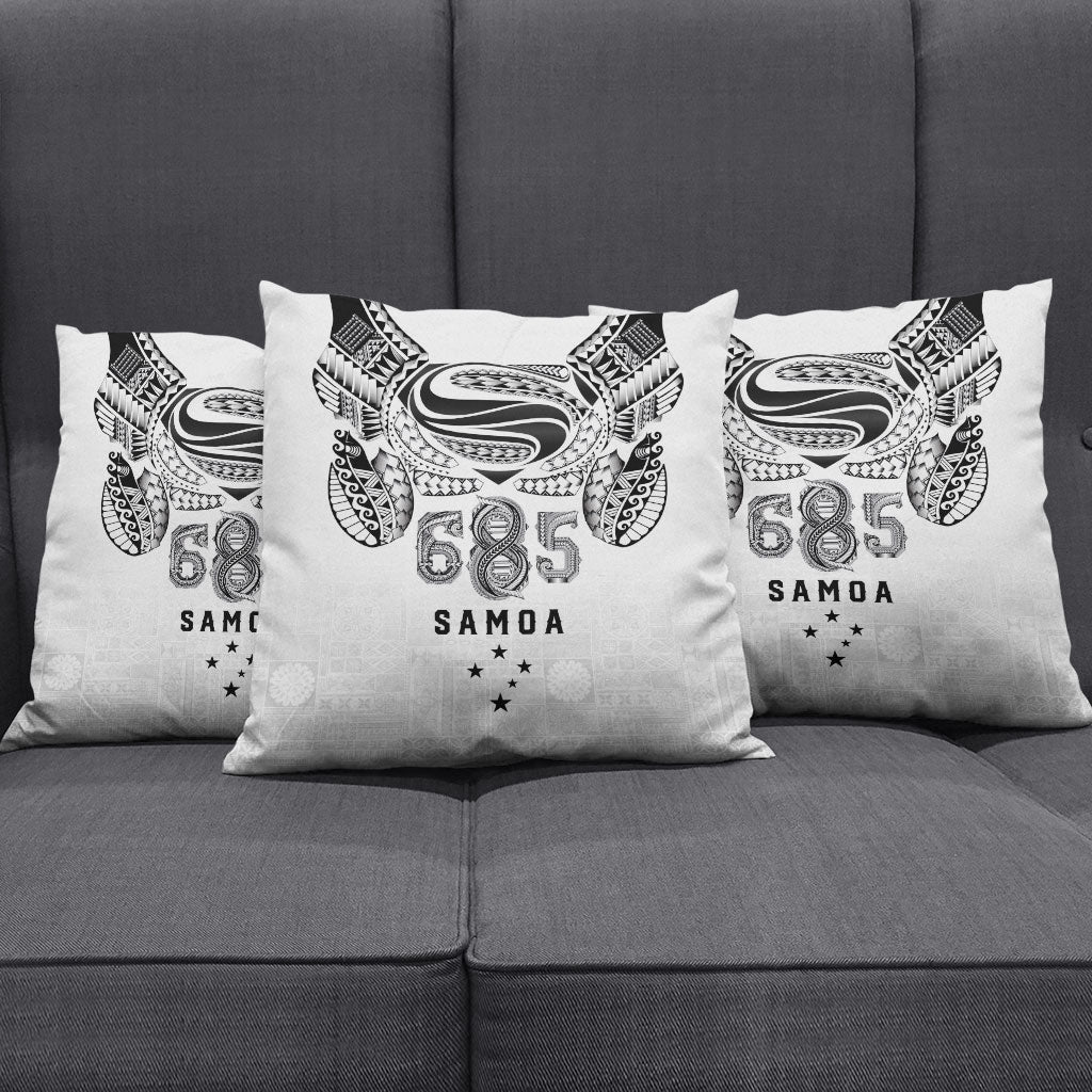 Super Samoa 685 Tribal Tattoo Pillow Cover Siapo Pattern White Edition LT03 - Polynesian Pride