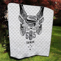 Super Samoa 685 Tribal Tattoo Quilt Siapo Pattern White Edition LT03 - Polynesian Pride
