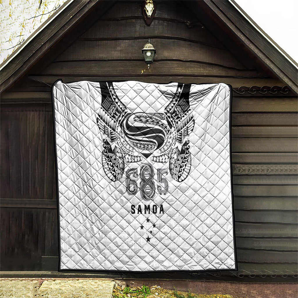 Super Samoa 685 Tribal Tattoo Quilt Siapo Pattern White Edition LT03 - Polynesian Pride